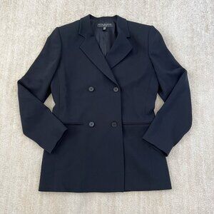 Vintage Bill Burns New York Wool Double Breasted Black Blazer Jacket 6